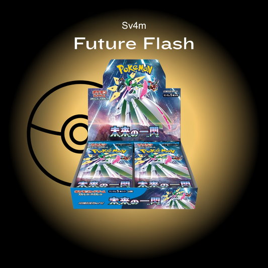 Pokémon trading card game box with 'Future Flash' branding on a dark background