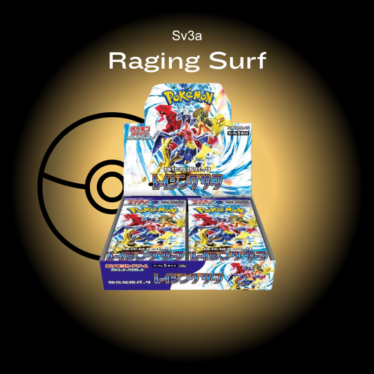 Pokémon trading card game box with 'Raging Surf' sv3a